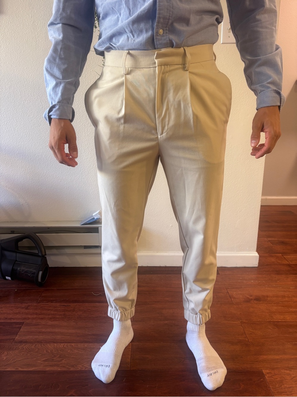 ASOS Men's Pleated Jogger Pants in beige